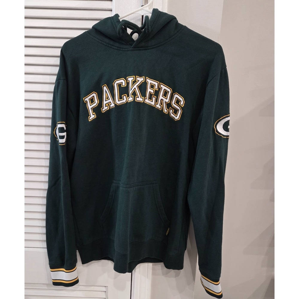 Mens NFL Dark Green Green Bay Packers Pullover Hoodie Size Large